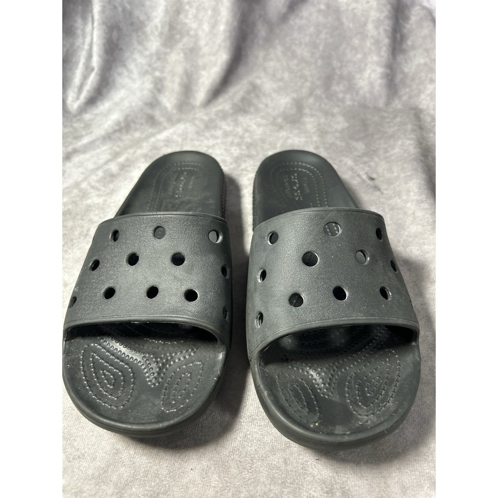 Crocs Classic Slide Sandals Black Comfort Slip On Women's Size 6